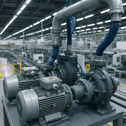 IE4 motor application automated industrial line